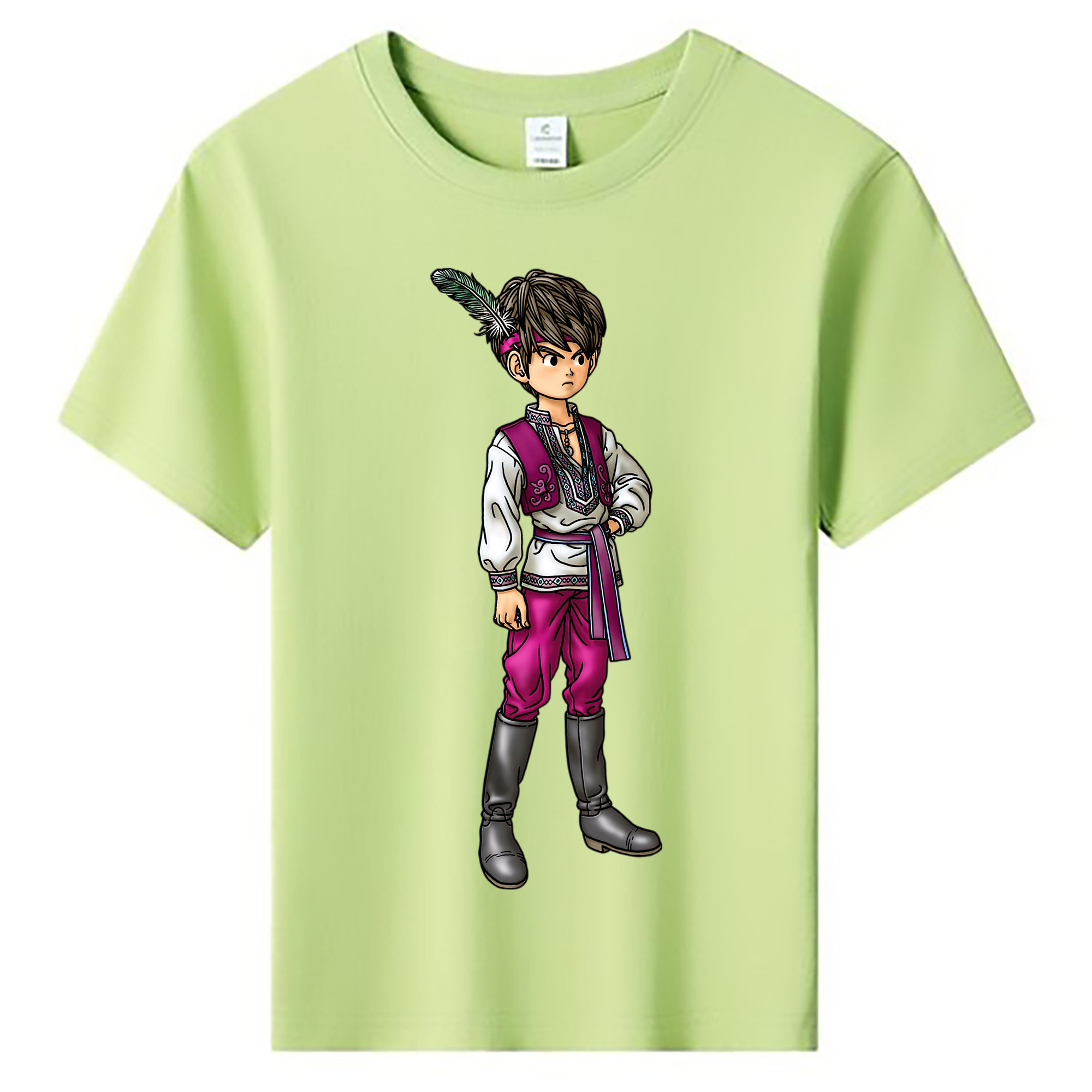 （画像用） ドラゴンクエスト Doragon Kuesuto Dragon Quest 綿100％キッズTシャツ（フロントプリント）